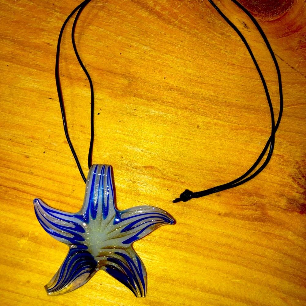Glass Blue & White Necklace